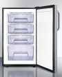 Summit FS408BLBI7SSTBADA Commercially Listed Ada Compliant 20  Wide Built-In Undercounter All-Freezer, -20 C Capable W Lock, Stainless Steel Door, Towel Bar Handle And Black Cabinet Hot on Sale