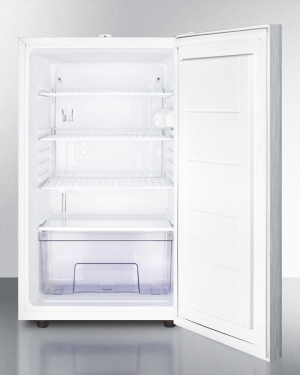 Summit FF511L7SSHHADA Commercially Listed Ada Compliant 20  Wide Counter Height All-Refrigerator, Auto Defrost With A Lock, Stainless Steel Door, Horizontal Handle, And White Cabinet Supply