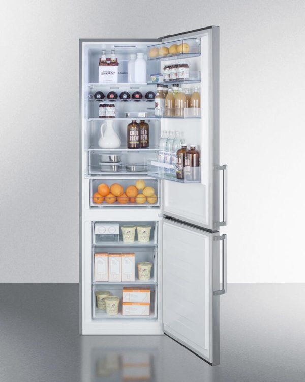 Summit FFBF192SSBI 24  Wide Built-In Bottom Freezer Refrigerator Fashion