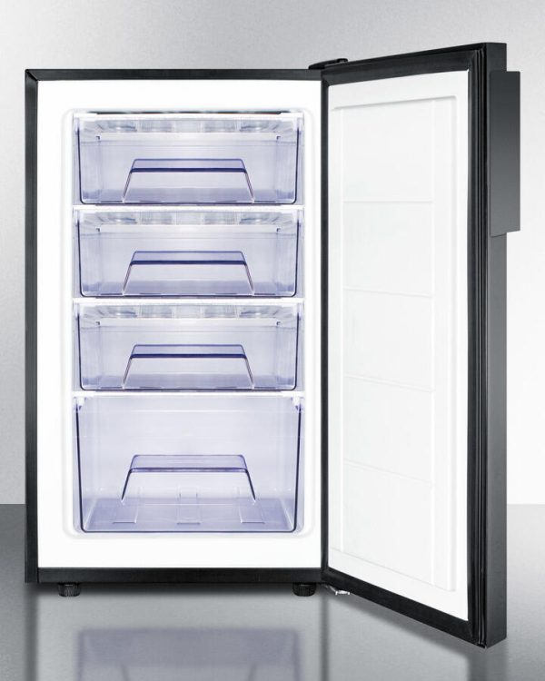 Summit FS408BLBIADA Ada Compliant 20  Wide Built-In Undercounter All-Freezer For General Purpose Use, -20 C Capable With A Lock And Black Finish Supply