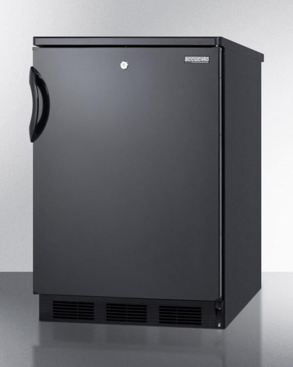 Summit FF7LBL Commercially Listed Freestanding All-Refrigerator For General Purpose Use, With Front Lock, Automatic Defrost Operation And Black Exterior Online Hot Sale