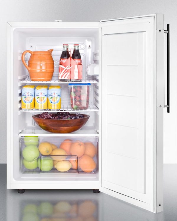 Summit FF511LBI7FR Commercially Listed 20  Wide Built-In Undercounter All-Refrigerator, Auto Defrost With A Lock And Stainless Steel Door Frame For Slide-In Custom Panels For Discount