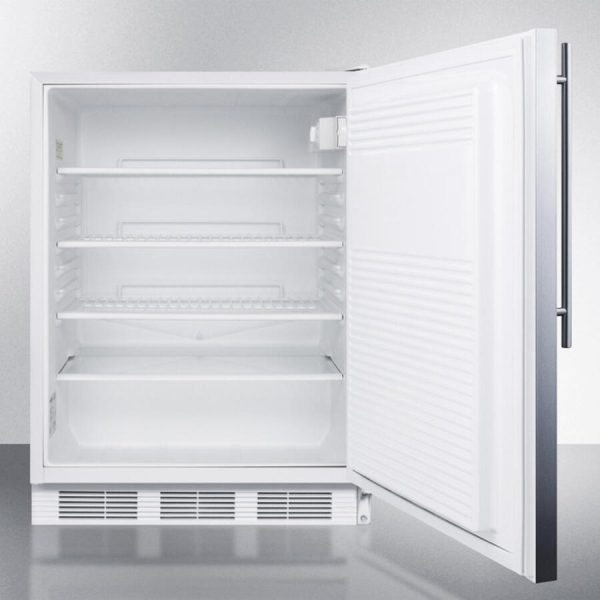 Summit FF7SSHVADA Ada Compliant Commercial All-Refrigerator For Freestanding General Purpose Use, Auto Defrost W Ss Door, Thin Handle, And White Cabinet Online now