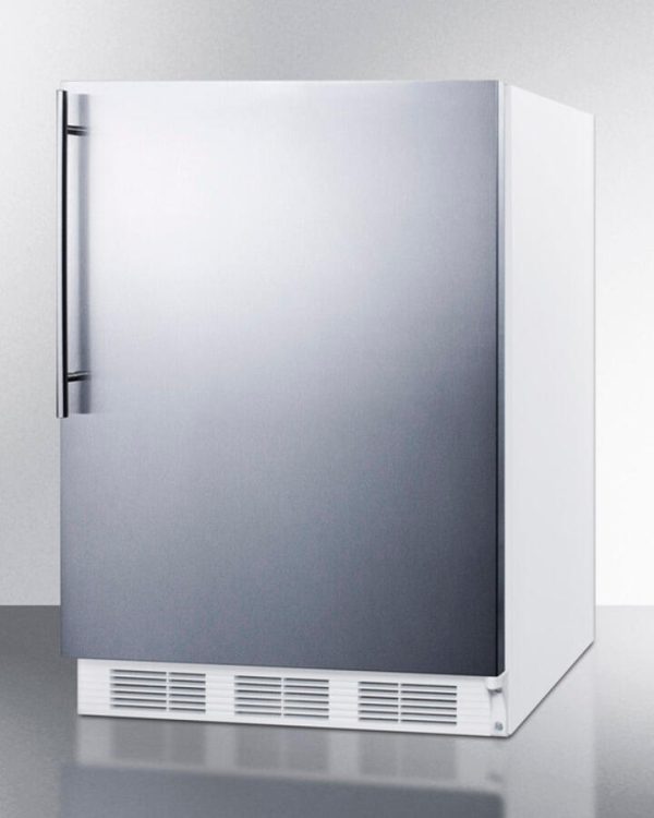 Summit FF7SSHVADA Ada Compliant Commercial All-Refrigerator For Freestanding General Purpose Use, Auto Defrost W Ss Door, Thin Handle, And White Cabinet Online now