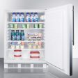 Summit FF7LSSHVADA Ada Compliant Commercial All-Refrigerator For Freestanding General Purpose Use, Auto Defrost W Lock, Ss Door, Thin Handle, And White Cabinet Online Hot Sale