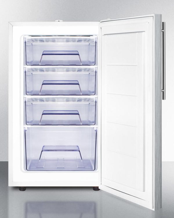 Summit FS407LBI7SSHVADA Commercially Listed Ada Compliant 20  Wide Built-In Undercounter All-Freezer, -20 C Capable With A Lock, Stainless Steel Door, Thin Handle And White Cabinet For Discount