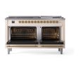 Ilve UN60FNMPAWG Ilve Un60Fnmpawg Nostalgie Ii Noblesse 60  Dual Fuel Range (9 Sealed Burners + Griddle, Natural Gas, Triple Glass Door, Antique White, Brass) For Cheap