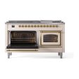 Ilve UN60FNMPAWG Ilve Un60Fnmpawg Nostalgie Ii Noblesse 60  Dual Fuel Range (9 Sealed Burners + Griddle, Natural Gas, Triple Glass Door, Antique White, Brass) For Cheap