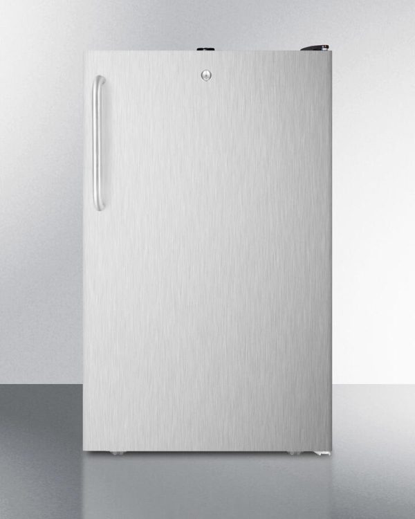 Summit FS408BL7SSTBADA Commercially Listed Ada Compliant 20  Wide All-Freezer, -20 C Capable With A Lock, Stainless Steel Door, Towel Bar Handle And Black Cabinet Online