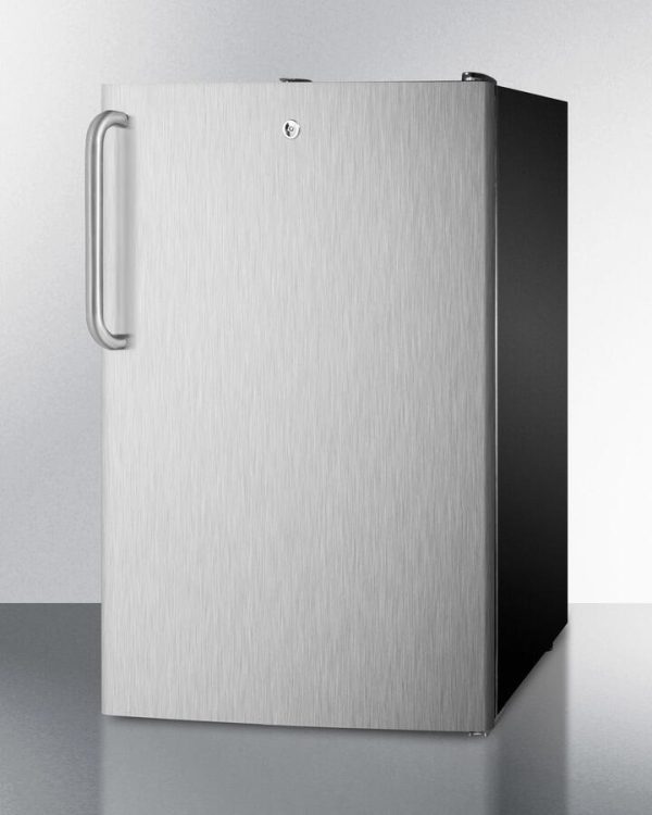 Summit FS408BL7SSTBADA Commercially Listed Ada Compliant 20  Wide All-Freezer, -20 C Capable With A Lock, Stainless Steel Door, Towel Bar Handle And Black Cabinet Online