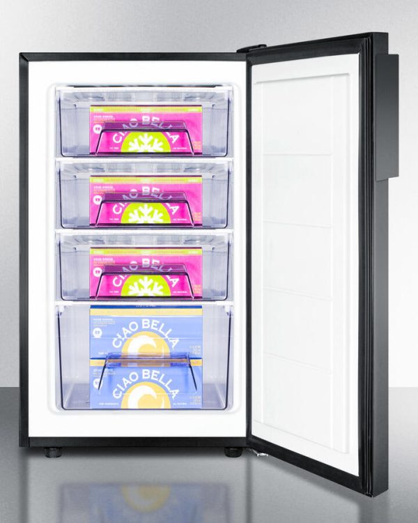 Summit FS408BLBIADA Ada Compliant 20  Wide Built-In Undercounter All-Freezer For General Purpose Use, -20 C Capable With A Lock And Black Finish Supply