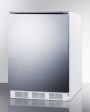 Summit FF7SSHH Commercially Listed Freestanding All-Refrigerator For General Purpose Use, Auto Defrost W Ss Wrapped Door, Horizontal Handle, And White Cabinet Fashion