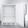 Summit FF7LSSTBADA Ada Compliant Commercial All-Refrigerator For Freestanding General Purpose Use, Auto Defrost W Lock, Ss Door, Towel Bar Handle, And White Cabinet For Cheap