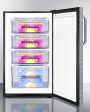 Summit FS408BLBI7DPL Commercially Listed 20  Wide Built-In Undercounter All-Freezer, -20 C Capable With A Lock, Diamond Plate Door And Black Cabinet Fashion