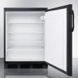 Summit FF7LBLBI Commercially Approved Auto Defrost All-Refrigerator With Lock For Built-In Undercounter Use In Black Finish Discount