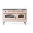 Ilve UN60FNMPAWP Ilve Un60Fnmpawp Nostalgie Ii Noblesse 60  Dual Fuel Range (9 Sealed Burners + Griddle, Natural Gas, Triple Glass Door, Antique White, Copper) Online Hot Sale