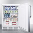 Summit FF7LSSTB Commercially Listed Freestanding All-Refrigerator For General Purpose Use, Auto Defrost W Lock, Ss Wrapped Door, Towel Bar Handle, And White Cabinet Online Sale