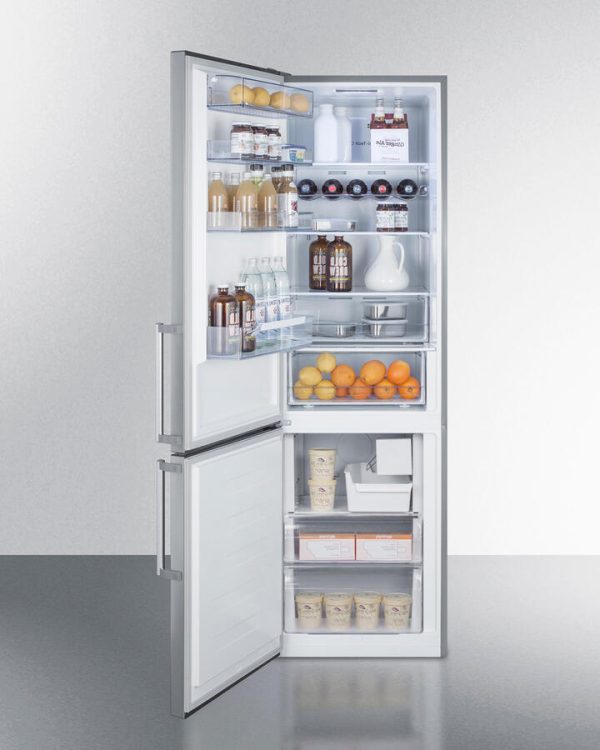 Summit FFBF192SSBIIMLHD 24  Wide Built-In Bottom Freezer Refrigerator With Icemaker For Cheap