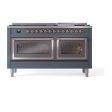 Ilve UN60FNMPBGP Ilve Un60Fnmpbgp Nostalgie Ii Noblesse 60  Dual Fuel Range (9 Sealed Burners + Griddle, Natural Gas, Triple Glass Door, Blue Grey, Copper) Discount