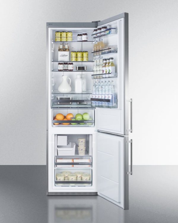 Summit FFBF181ESIM 24  Wide Bottom Freezer Refrigerator With Icemaker Hot on Sale