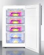 Summit FS407LBI7SSHVADA Commercially Listed Ada Compliant 20  Wide Built-In Undercounter All-Freezer, -20 C Capable With A Lock, Stainless Steel Door, Thin Handle And White Cabinet For Discount