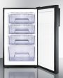 Summit FS408BLBI7 Commercially Listed 20  Wide Built-In Undercounter All-Freezer, -20 C Capable With A Lock And Black Exterior Discount