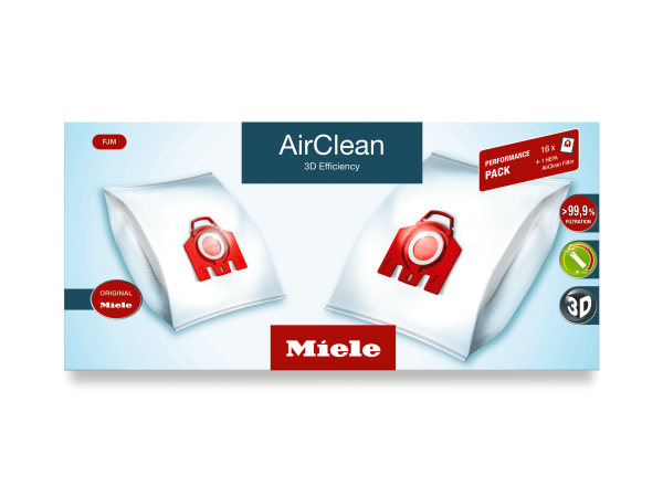 Miele FJMHA50PERFORMANCEAIRCLEAN3D Performance Pack Airclean 3D Efficiency Fjm - 16 Dustbags And 1 Hepa Airclean Filter At A Discount Price For Cheap