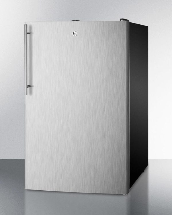 Summit FS408BLBISSHVADA Ada Compliant 20  Wide Built-In Undercounter All-Freezer, -20 C Capable With A Lock, Stainless Steel Door, Thin Handle And Black Cabinet Cheap