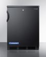 Summit FF7LBLBI Commercially Approved Auto Defrost All-Refrigerator With Lock For Built-In Undercounter Use In Black Finish Discount