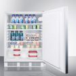 Summit FF7SSHH Commercially Listed Freestanding All-Refrigerator For General Purpose Use, Auto Defrost W Ss Wrapped Door, Horizontal Handle, And White Cabinet Fashion