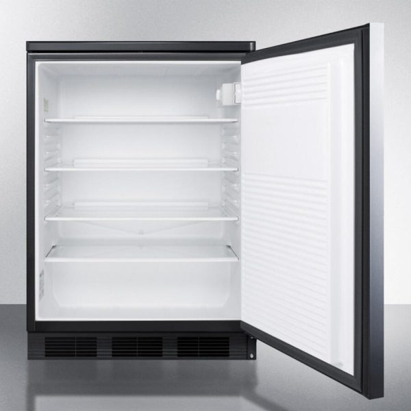 Summit FF7LBLSSHH Commercially Listed Freestanding All-Refrigerator For General Purpose Use, Auto Defrost W Ss Wrapped Door, Horizontal Handle, Lock, And Black Cabinet Online