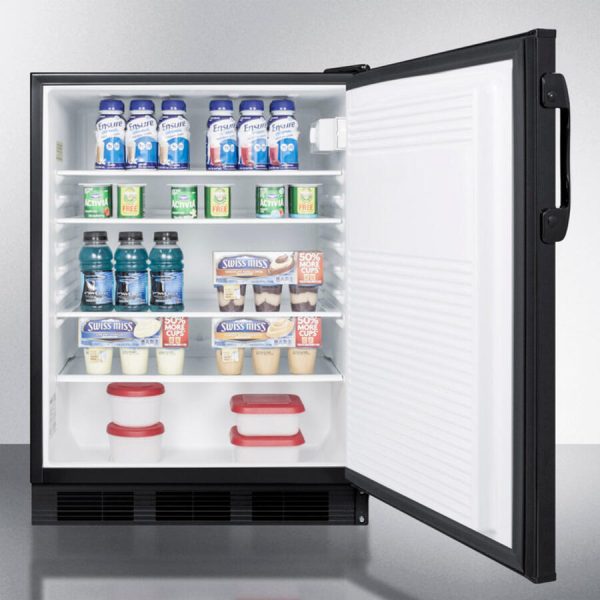 Summit FF7LBLADA Ada Compliant Commercial All-Refrigerator For Freestanding General Purpose Use, With Lock, Auto Defrost Operation And Black Exterior For Sale