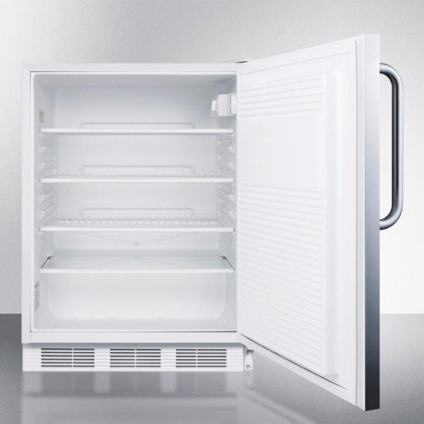 Summit FF7LCSSADA Ada Compliant Built-In Undercounter All-Refrigerator For General Purpose Or Commercial Use, Auto Defrost W Ss Wrapped Exterior, Towel Bar Handle, And Lock Hot on Sale