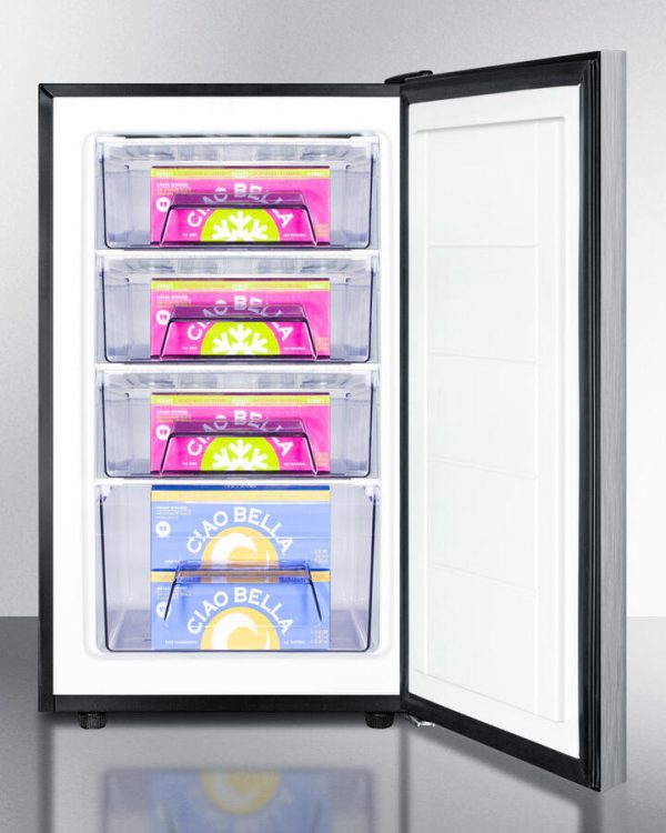 Summit FS408BL7SSHHADA Commercially Listed Ada Compliant 20  Wide All-Freezer, -20 C Capable With A Lock, Stainless Steel Door, Horizontal Handle And Black Cabinet on Sale