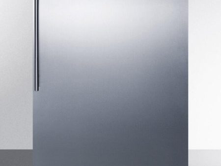 Summit FF7LBLSSHV Commercially Listed Freestanding All-Refrigerator For General Purpose Use, Auto Defrost W Ss Wrapped Door, Thin Handle, Lock, And Black Cabinet Hot on Sale