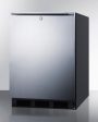 Summit FF7LBLSSHHADA Ada Compliant Commercial All-Refrigerator For Freestanding General Purpose Use, Auto Defrost W Ss Door, Horizontal Handle, Lock, And Black Cabinet Supply