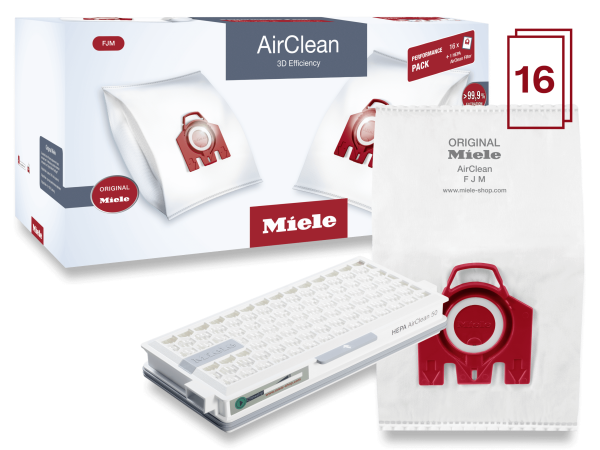 Miele FJMHA50PERFORMANCEAIRCLEAN3D Performance Pack Airclean 3D Efficiency Fjm - 16 Dustbags And 1 Hepa Airclean Filter At A Discount Price For Cheap