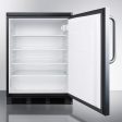 Summit FF7LBLSSTB Commercially Listed Freestanding All-Refrigerator For General Purpose Use, Auto Defrost W Ss Wrapped Door, Towel Bar Handle, Lock, And Black Cabinet Online now