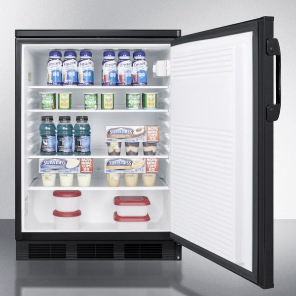 Summit FF7LBL Commercially Listed Freestanding All-Refrigerator For General Purpose Use, With Front Lock, Automatic Defrost Operation And Black Exterior Online Hot Sale