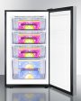 Summit FS408BL7SSHH Commercially Listed 20  Wide Counter Height All-Freezer, -20 C Capable With A Lock, Stainless Steel Door, Horizontal Handle And Black Cabinet For Sale