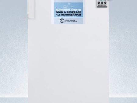 Summit FF511LBI7NZ Commercially Approved Nutrition Center Series All-Refrigerator In White For Built-In Or Freestanding Use, With Front Lock And Digital Temperature Display Online