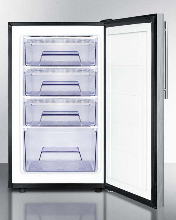 Summit FS408BL7SSHVADA Commercially Listed Ada Compliant 20  Wide All-Freezer, -20 C Capable With A Lock, Stainless Steel Door, Thin Handle And Black Cabinet Online now