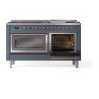 Ilve UN60FNMPBGP Ilve Un60Fnmpbgp Nostalgie Ii Noblesse 60  Dual Fuel Range (9 Sealed Burners + Griddle, Natural Gas, Triple Glass Door, Blue Grey, Copper) Discount