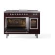 Ilve UN48FSNMPBUC Ilve Un48Fsnmpbuc Nostalgie Ii Noblesse 48  Dual Fuel Range (5 Sealed Burners + Griddle + French Top, Natural Gas, Triple Glass Door, Burgundy, Chrome) Online now