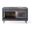 Ilve UN60FNMPBGP Ilve Un60Fnmpbgp Nostalgie Ii Noblesse 60  Dual Fuel Range (9 Sealed Burners + Griddle, Natural Gas, Triple Glass Door, Blue Grey, Copper) Discount