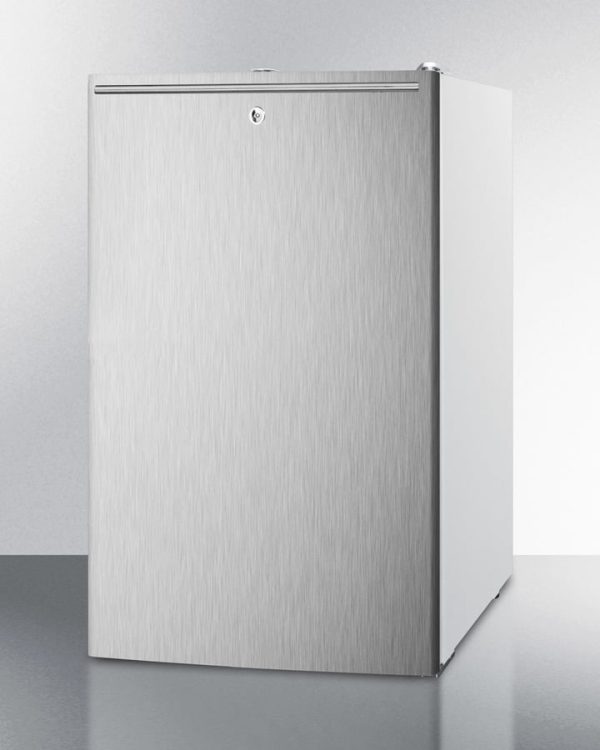 Summit FF511L7SSHH Commercially Listed 20  Wide Counter Height All-Refrigerator, Auto Defrost With A Lock, Stainless Steel Door, Horizontal Handle, And White Cabinet Online now