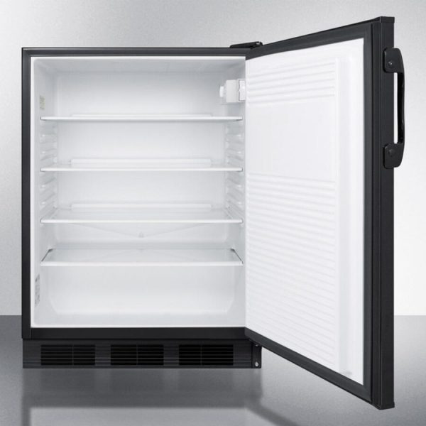 Summit FF7LBLADA Ada Compliant Commercial All-Refrigerator For Freestanding General Purpose Use, With Lock, Auto Defrost Operation And Black Exterior For Sale