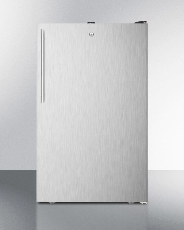 Summit FS408BL7SSHVADA Commercially Listed Ada Compliant 20  Wide All-Freezer, -20 C Capable With A Lock, Stainless Steel Door, Thin Handle And Black Cabinet Online now