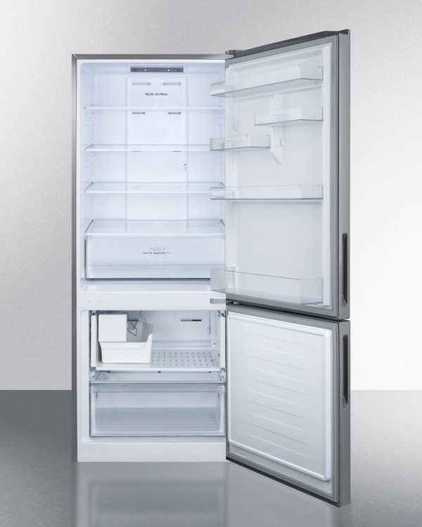 Summit FFBF279SSBIIM 28  Wide Built-In Bottom Freezer Refrigerator With Icemaker For Sale