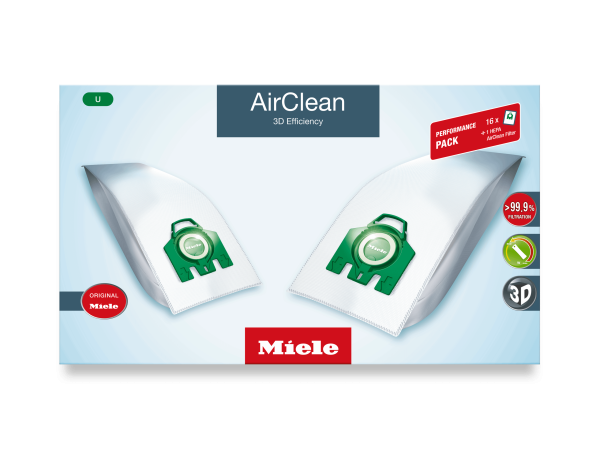 Miele UHA30PERFORMANCEAIRCLEAN3D Performance Pack Airclean 3D Efficiency U - 16 Dustbags And 1 Hepa Airclean Filter At A Discount Price Sale